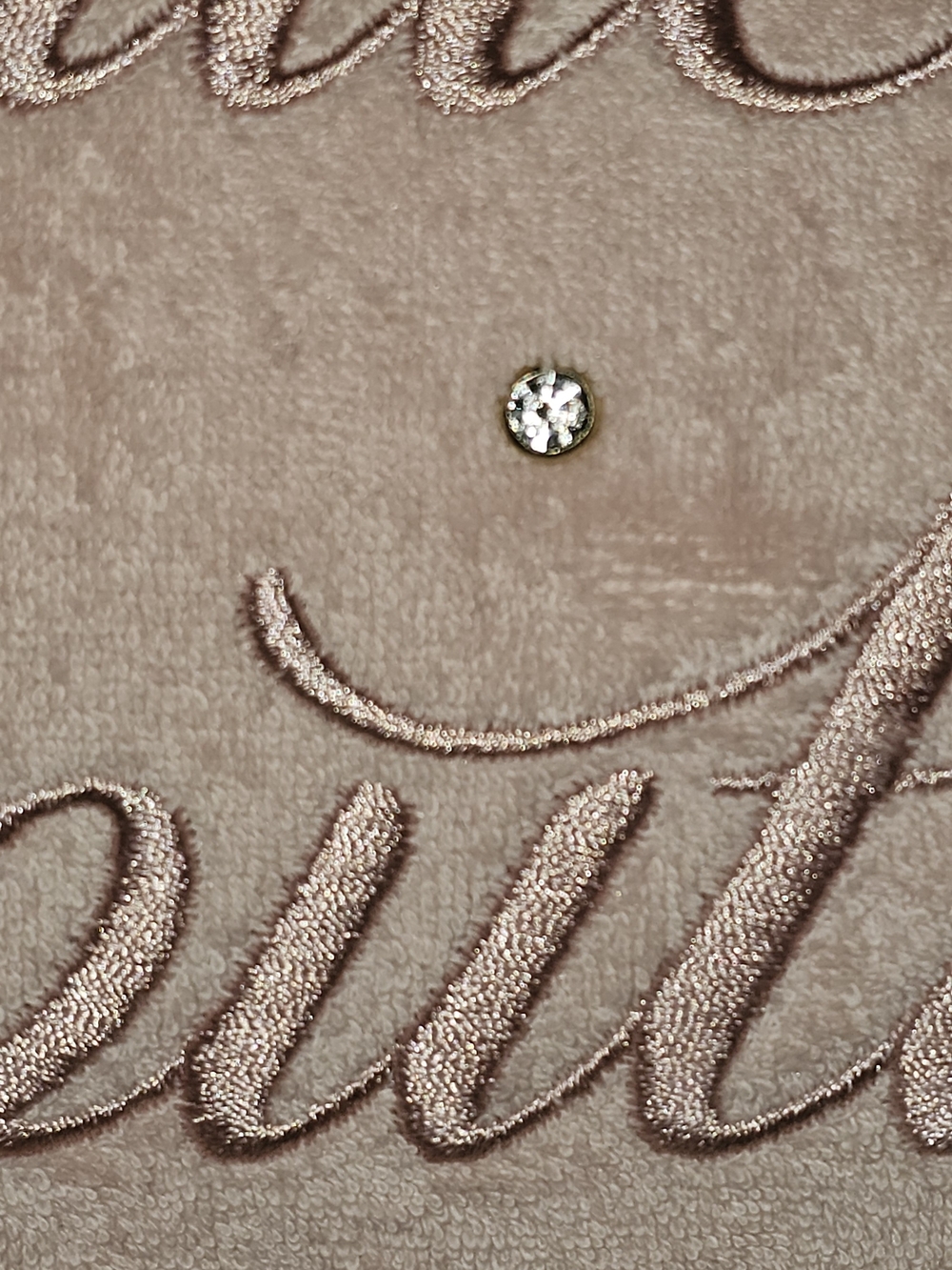 Juicy Couture Pale Pink Velvet Tote with Gold Chain & Cherry Charm - Picture 4 of 11